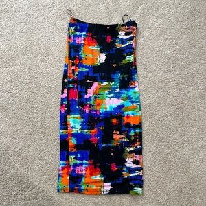 Multicolor size 2 topshop midi skirt